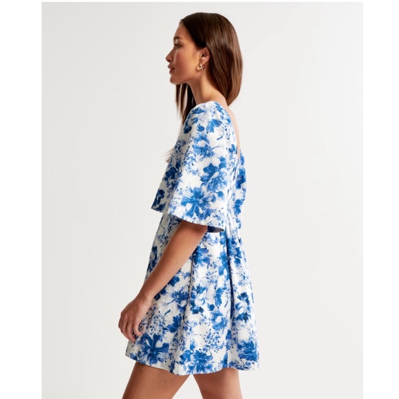 Abercrombie & Fitch Cutout Poplin Mini Dress, White - Picture 15 of 16